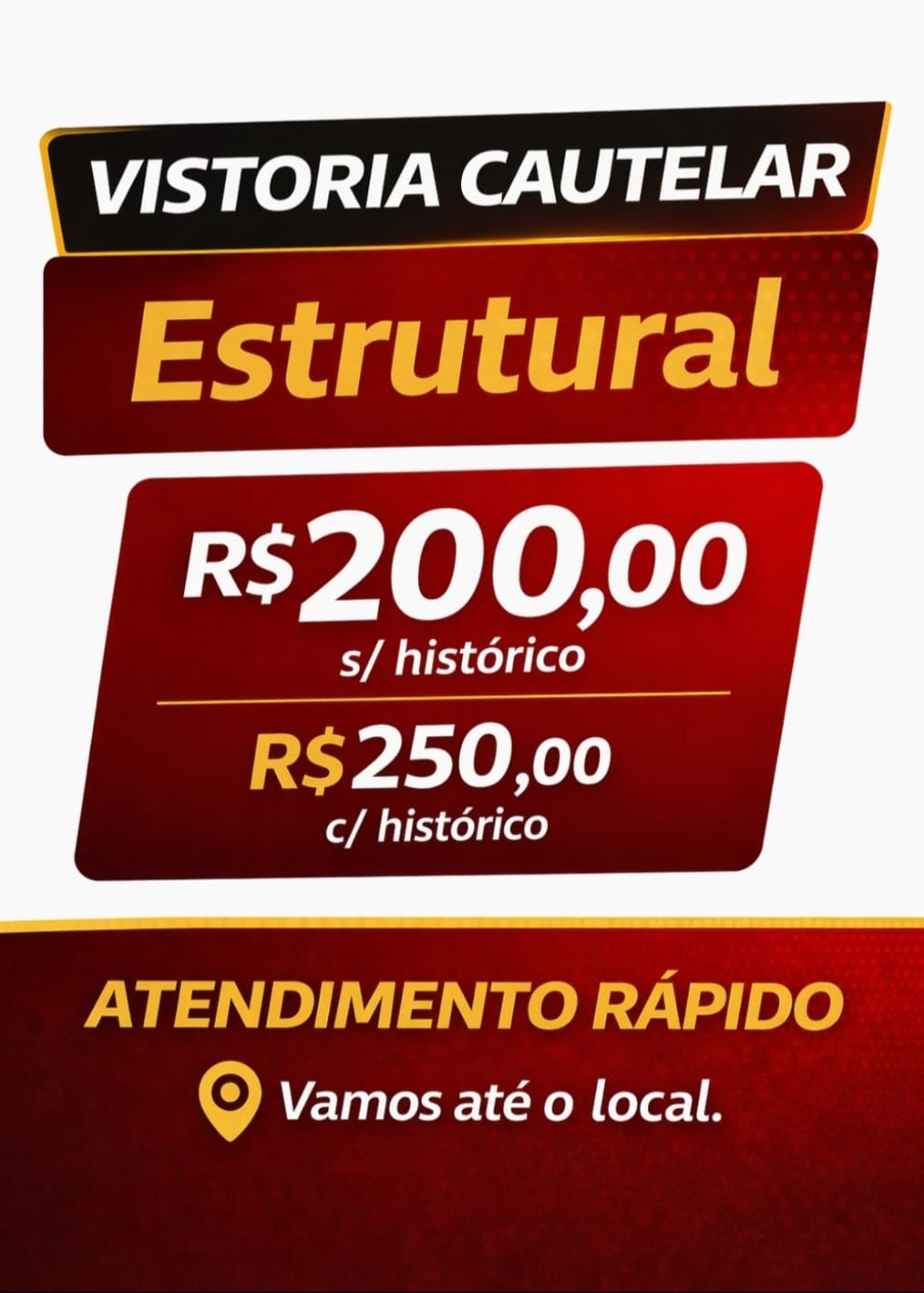 Vistoria cautelar estrutural sem histórico
